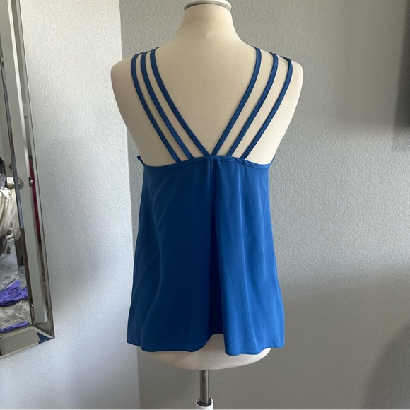 BCBG Max Azria Kasia Sleeveless Asymmetrical Top Blue Medium - Picture 5 of 8